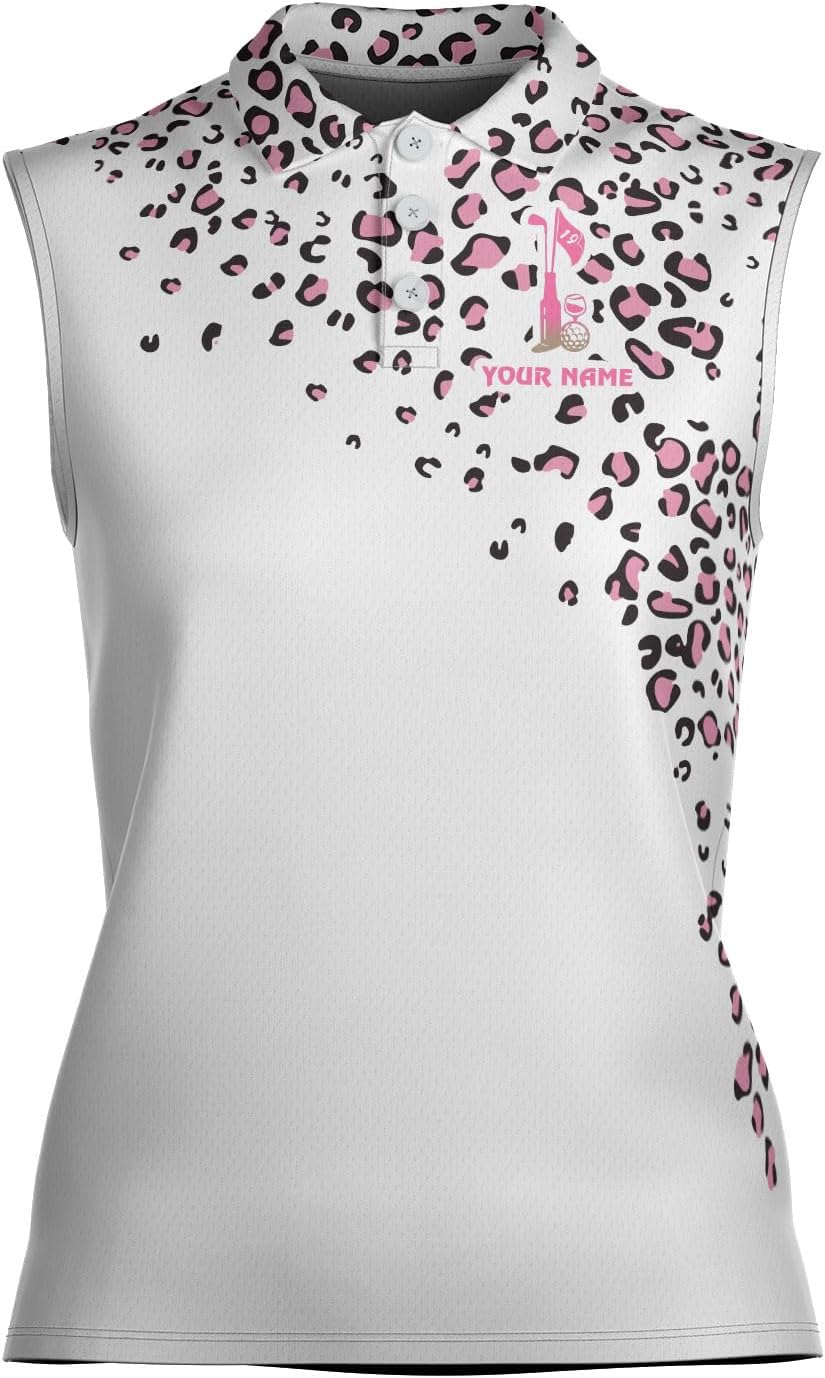 Podagree Personalized Golf Polo Shirts for Women Sleeveless with Collar, Funny Shirts for Women, Ladies Sleeveless Golf Shirt