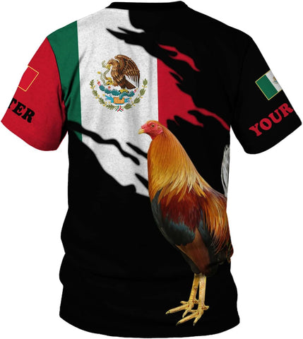 Mostprints Personalized Name Mexican Shirts for Men, Rooster Mexico Shirts for Men, Mexico Shirt Eagle Flag Mexican Eagle 1