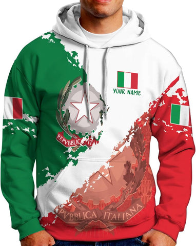 Ligthuy Personalized Name Italy Shirt 3D, Custom Italian Shirt Flag for Men and Women, Italia Shirt Soccer Unisex Size