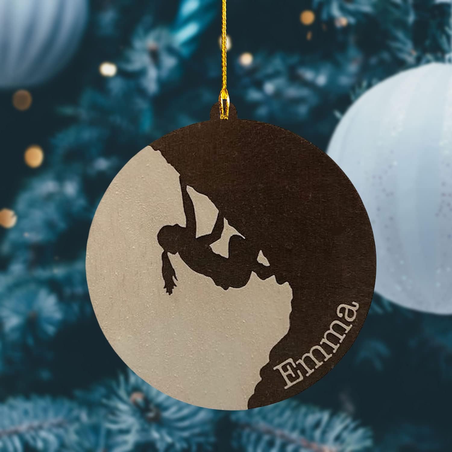 HomeDesign Personalized Rock Climbing Ornaments Custom Climbing Ornament Rock Climber Ornament, Mountain Climbing Bag, Climber Gift Bouldering Gifts Ornament Christmas Hanging Ornament