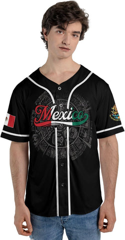 Mostefy Personalized Mexico Baseball Jerseys Mexican Eagle & Flag Shirt for Teams, Mexico Shirts for Men & Women Size S-5XL1