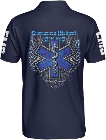 Personalized EMS EMT Tshirt and Polo for Men and Women, Uniform Emergency Paramedic Shirts, Medical Technician Nurse Gifts