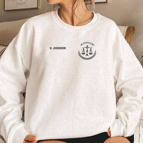 Suseaz Embroidered Lawyer Sweatshirt, Lawyers Tshirt, Law Student Shirt, Law School Graduate Gift For Attorney Sweatshirt Tee