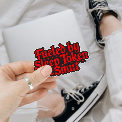 3PCS Fueled by Sleep Token and Smut 3" Sticker – Bookish Dark Romance Vinyl Decal Waterproof for Laptop, Water Bottle, Kindle, Hard Hat – Gift for Book Lovers