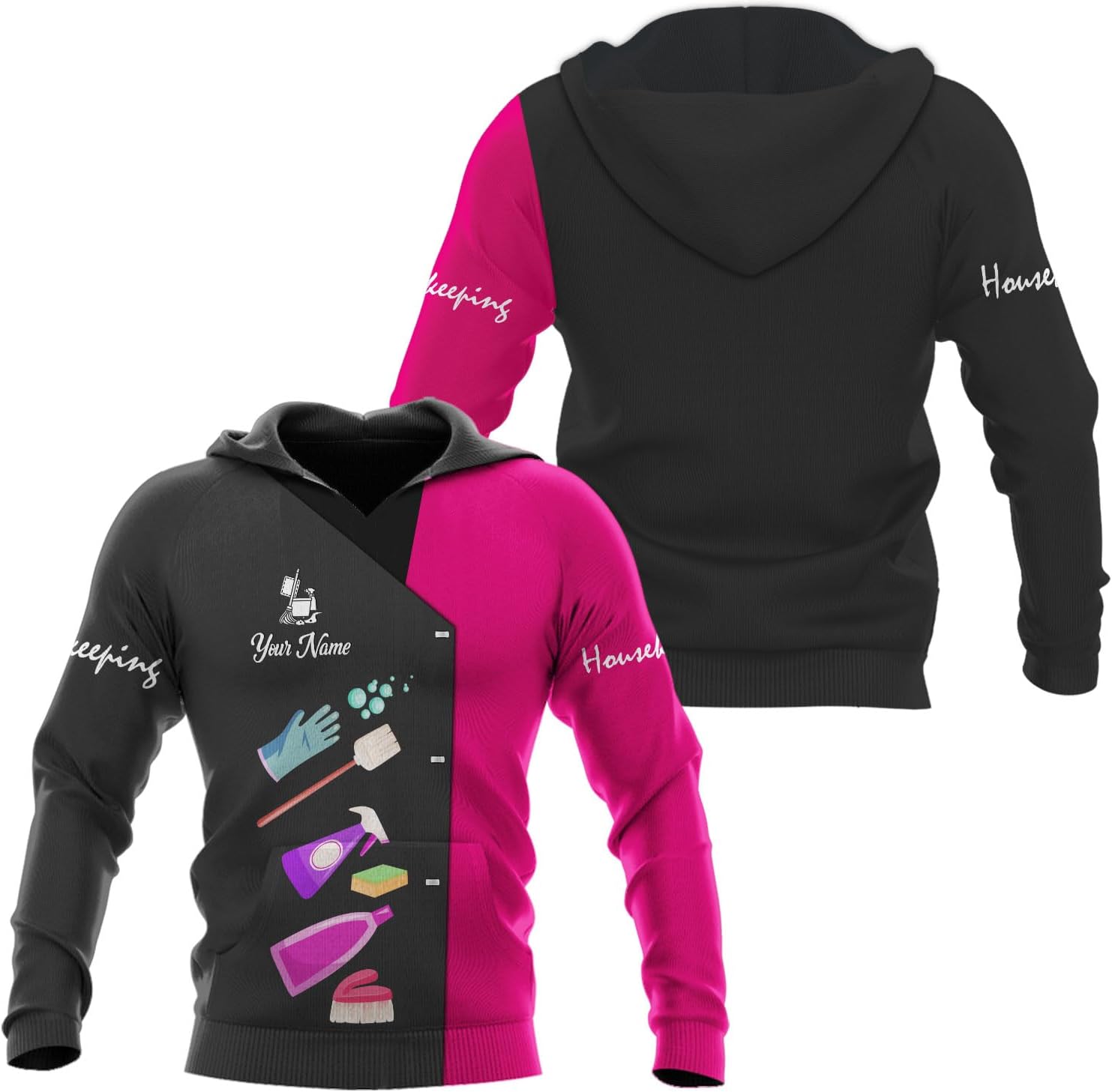 Personalized Housekeeping Shirt 3D All Print Cleaning Service Tshirt Gifts for Housekeeper, House Cleaning Uniforms for Women