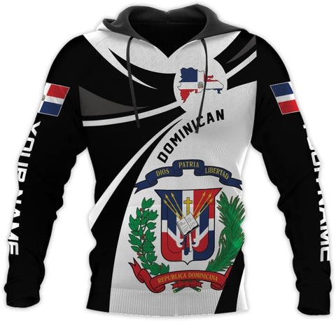 Vybonz Personalized Dominican Hoodie 3D Dominican Republic Sweatshirt Dominican Flag Zip Hoodie Republica Dominicana Shirt