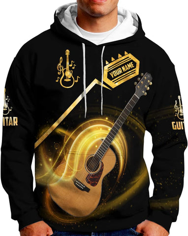 Custom Name Guitar Shirt 3D All Over Print, Guitar Shirts for Men, Unisex Guitar Shirts Music, Music Lover, Guitar Lover