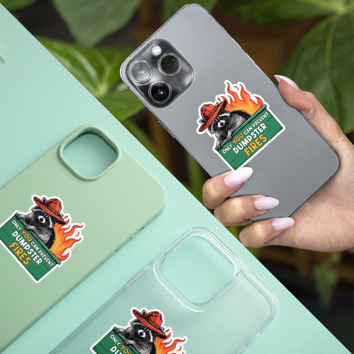 3Pcs Only You Can Prevent Dumpster Fire Sticker Funny Racoon Dumpster Fire Stickers Fire Prevention Only You Can Prevent Dumpster Fires Decal for Laptop Water Bottle Toolbox Phone Car Gifts 3"