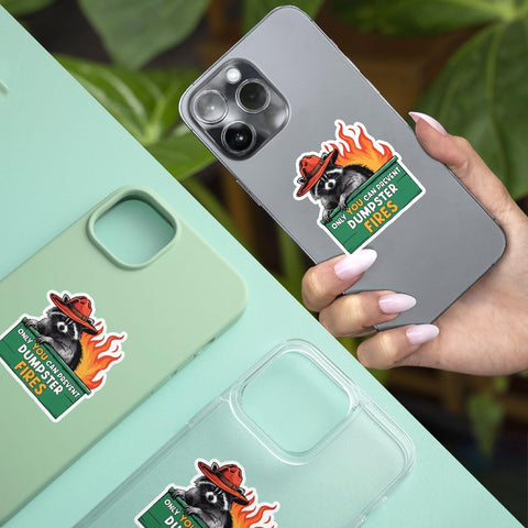 3Pcs Only You Can Prevent Dumpster Fire Sticker Funny Racoon Dumpster Fire Stickers Fire Prevention Only You Can Prevent Dumpster Fires Decal for Laptop Water Bottle Toolbox Phone Car Gifts 3"