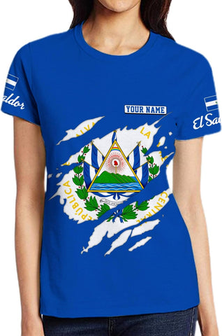 Personalized El Salvador Shirt Custom Camiseta de El Salvador Flag Shirt Men, Women Salvadorans Pride El Salvadoreña Gift