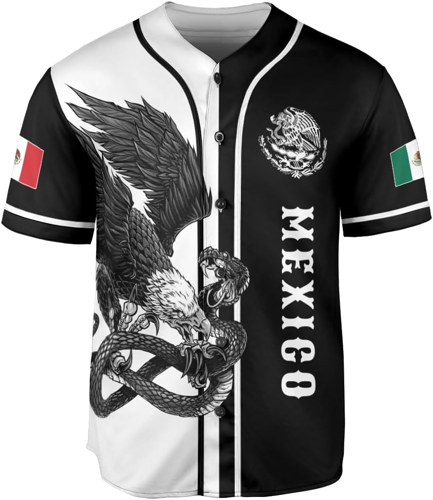 RoyalBro Personalized Mexico Baseball Jersey, Mexican Jersey for Men & Women, Mexican Flag Jersey, Mexico Shirt Camisa
