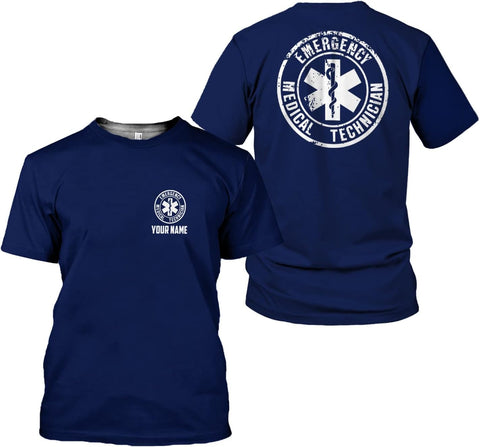 Mostprints Personalized EMT Shirt, EMS Shirt, Customized EMS Shirts,EMT Paramedic Uniform Emergency Medical Technician Shirts