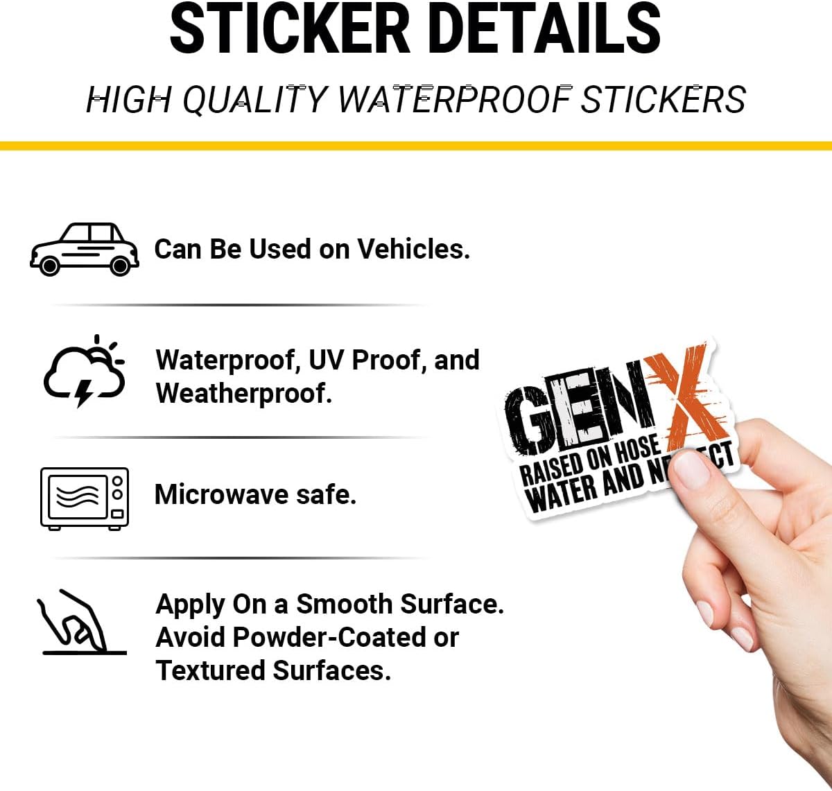 3Pcs Gen X Raised on Hose Water and Neglect Sticker Gifts Funny Gen X Proudly Representing a Generation Waterproof Stickers Positive GenX Decal for Laptop Water Bottle Toolbox Phone Case Cars 3"