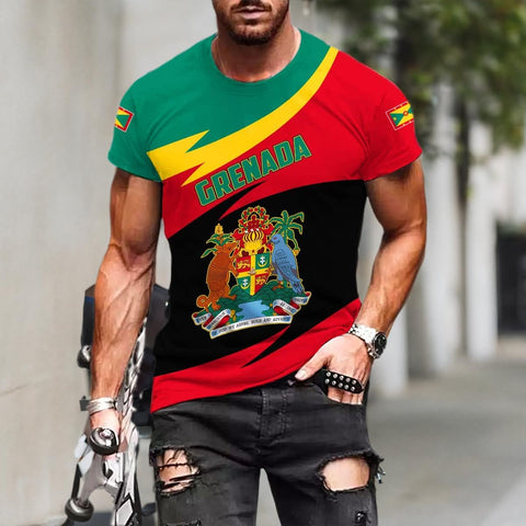 Podagree Personalized Grenada T-Shirt 3D, Proud Grenadan Tshirt, Grenada Flag Grenadian Pride Grenadian Heritage Shirt
