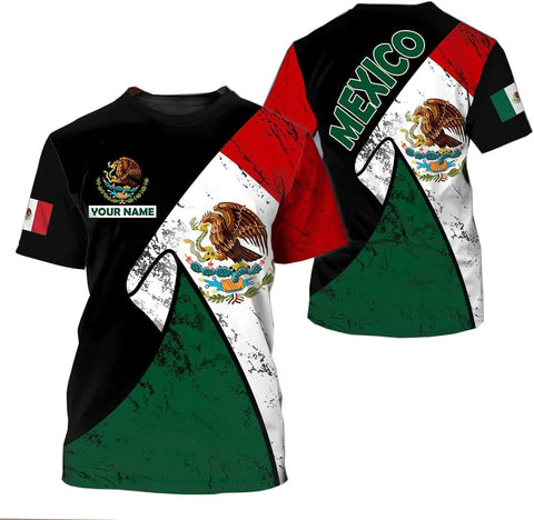 RoyalBro Personalized Mexico Shirt, Camisas de Mexico Customized Mexican Shirts Mexican Flag Mexico 3D Shirt for Men Women