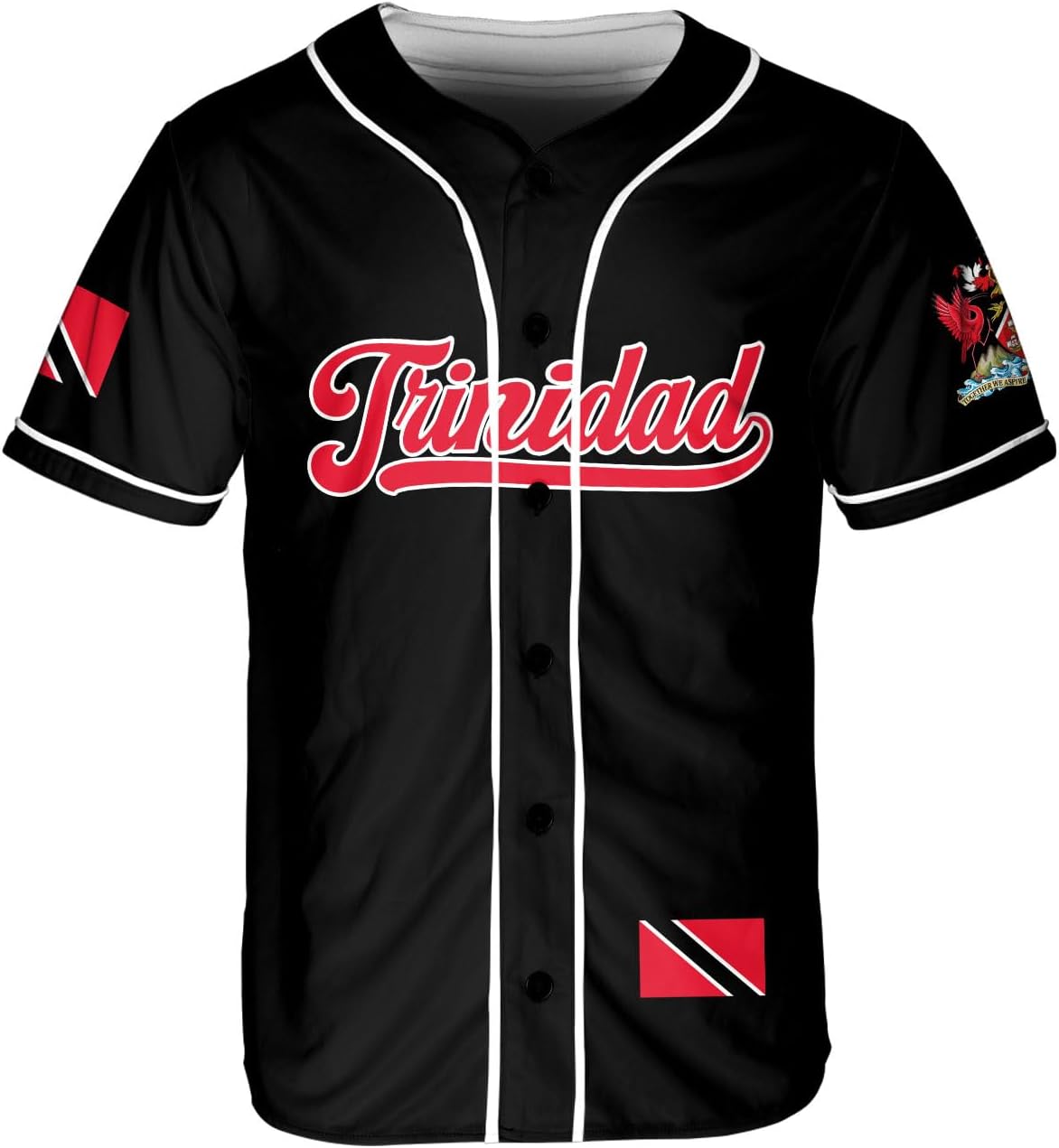 Podagree Personalized Trinidad & Tobago Baseball Jersey, Trinidad and Tobago Proud Flag Shirt Coat of Arms Gift Men Women