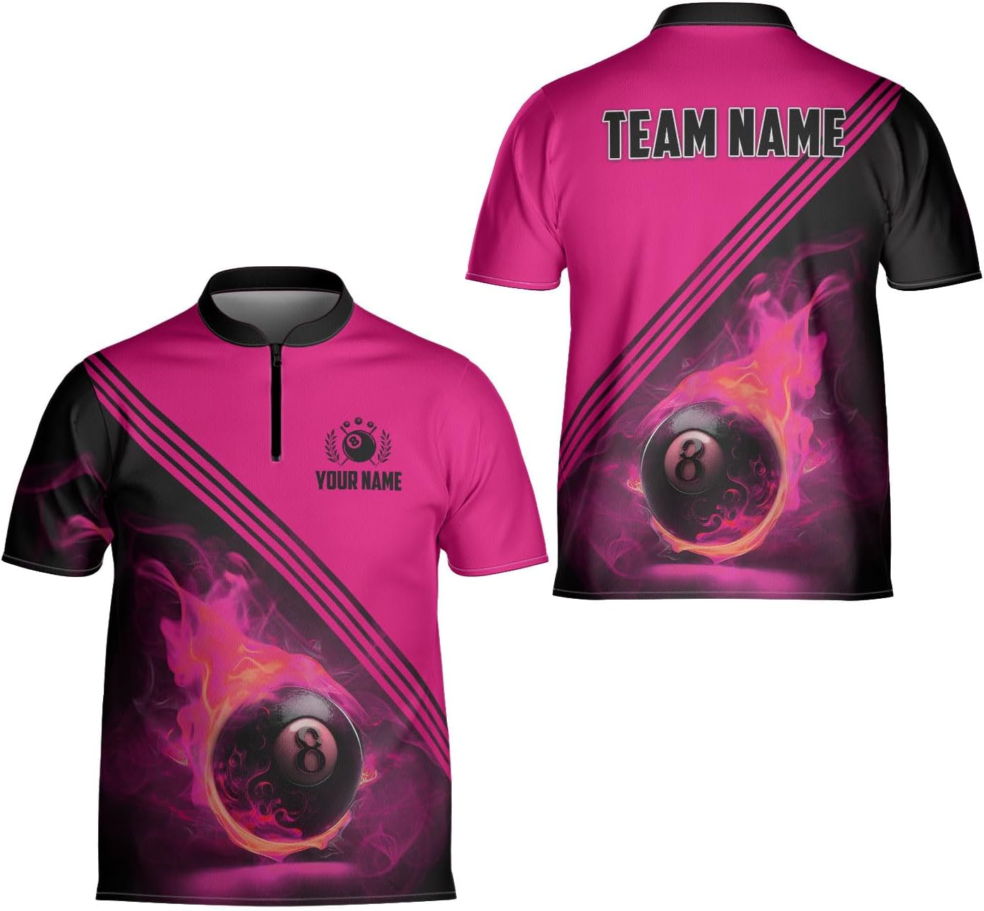 Ligthuy Personalized Billiard Jersey 3D, 8 Ball Shirt, Billiards Shirts for Men, Billiard Gifts for Men and Women S-5XL