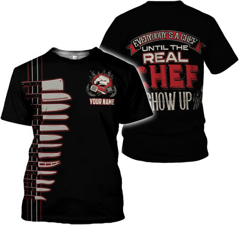 Custom Chef Shirt Chef Shirts for Men Gifts for Master Chef Lovers Custom Chef T Shirts for Men Funny 3D Chef Shirts for Men