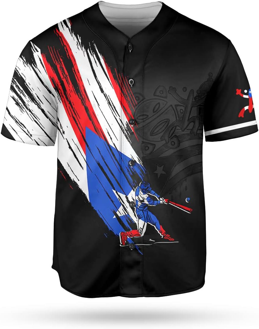 Personalized Puerto Rico Baseball Shirt, Customized Team Name Puerto Rican Baseball Jersey for Men