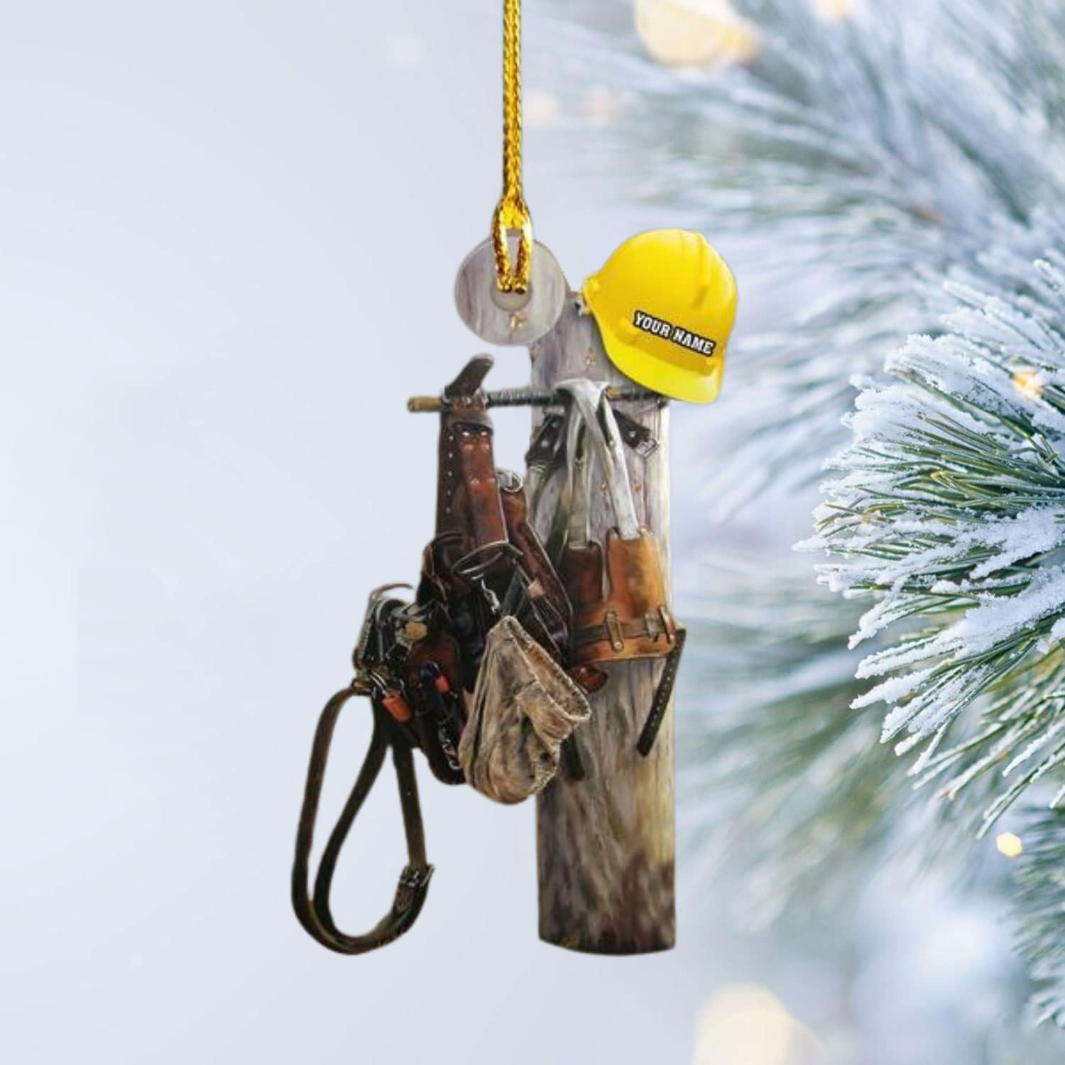 HomeDesign Personalized Lineman Ornament Custom Lineman Ornaments Line Man Christmas Ornaments Gifts for Lineman Ornament Lineman Christmas Hanging Ornament Lineman Gift (Style 5)
