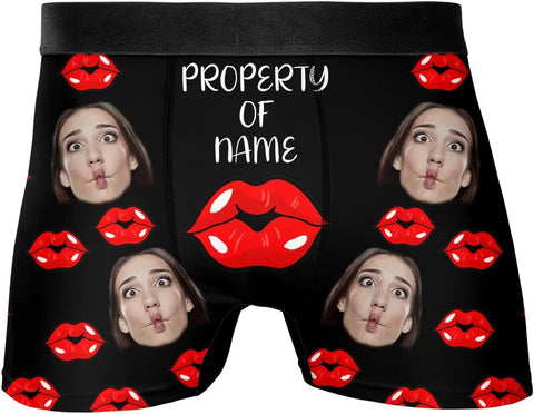 Personalized Girlfriend BoyFriend Photo Face Boxer Underwear with funny face, Custom Faces Print Shorts Novelty Briefs for Men Men's Funny Gifts Christmas, Xmas, Valentine's day gifty BX66