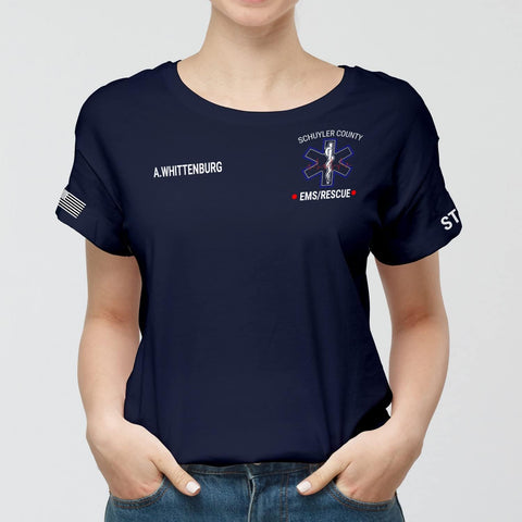 Vybonz Personalized EMS EMT Student Paramedic T-Shirt 3D Emergency Medical Technician Shirt, Custom Name Dept Tshirt Gift