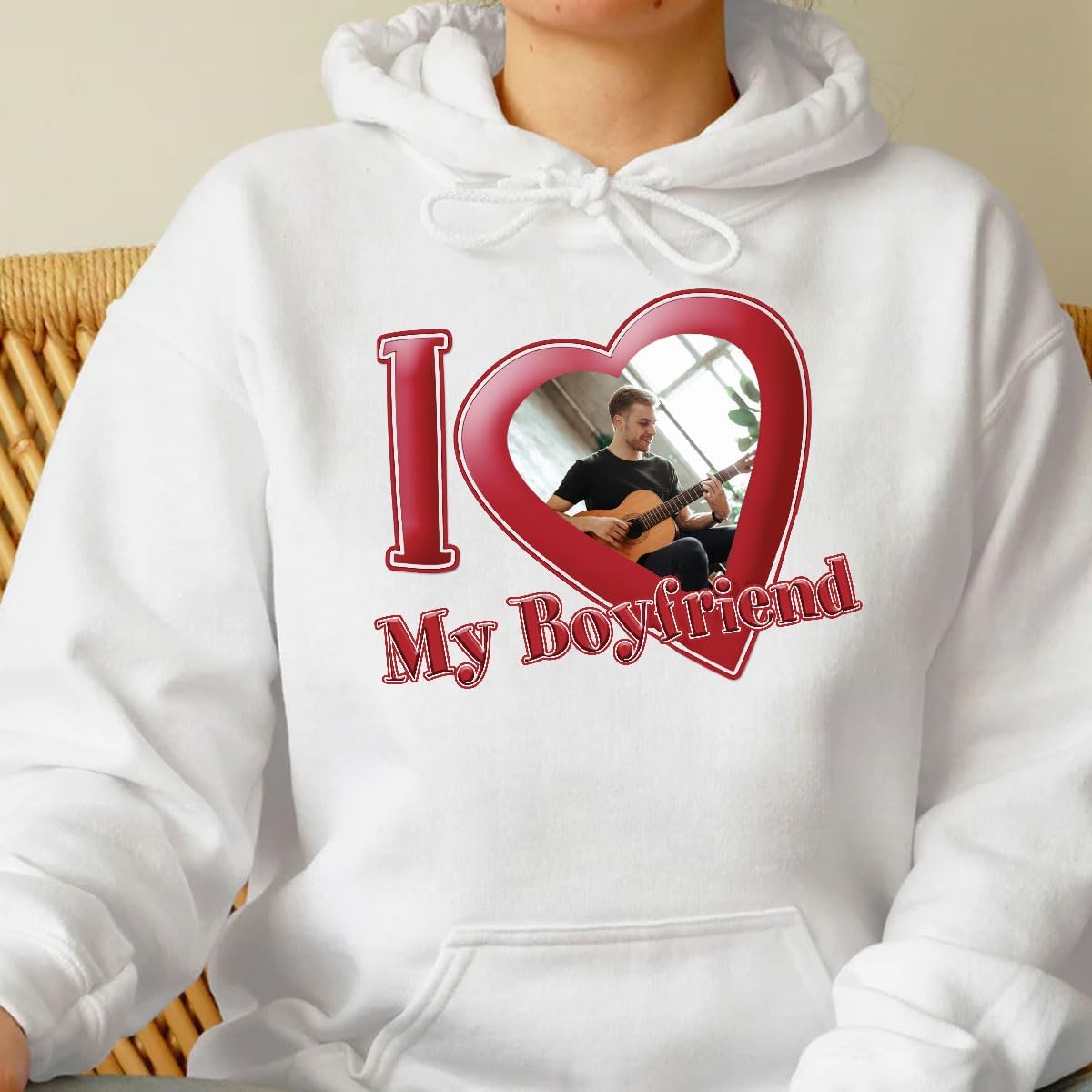 Personalized I Love My Girlfriend Custom Photo Shirt I Love My Boyfriend Gifts for Men, Women Valentine, Birthday Shirt Gift