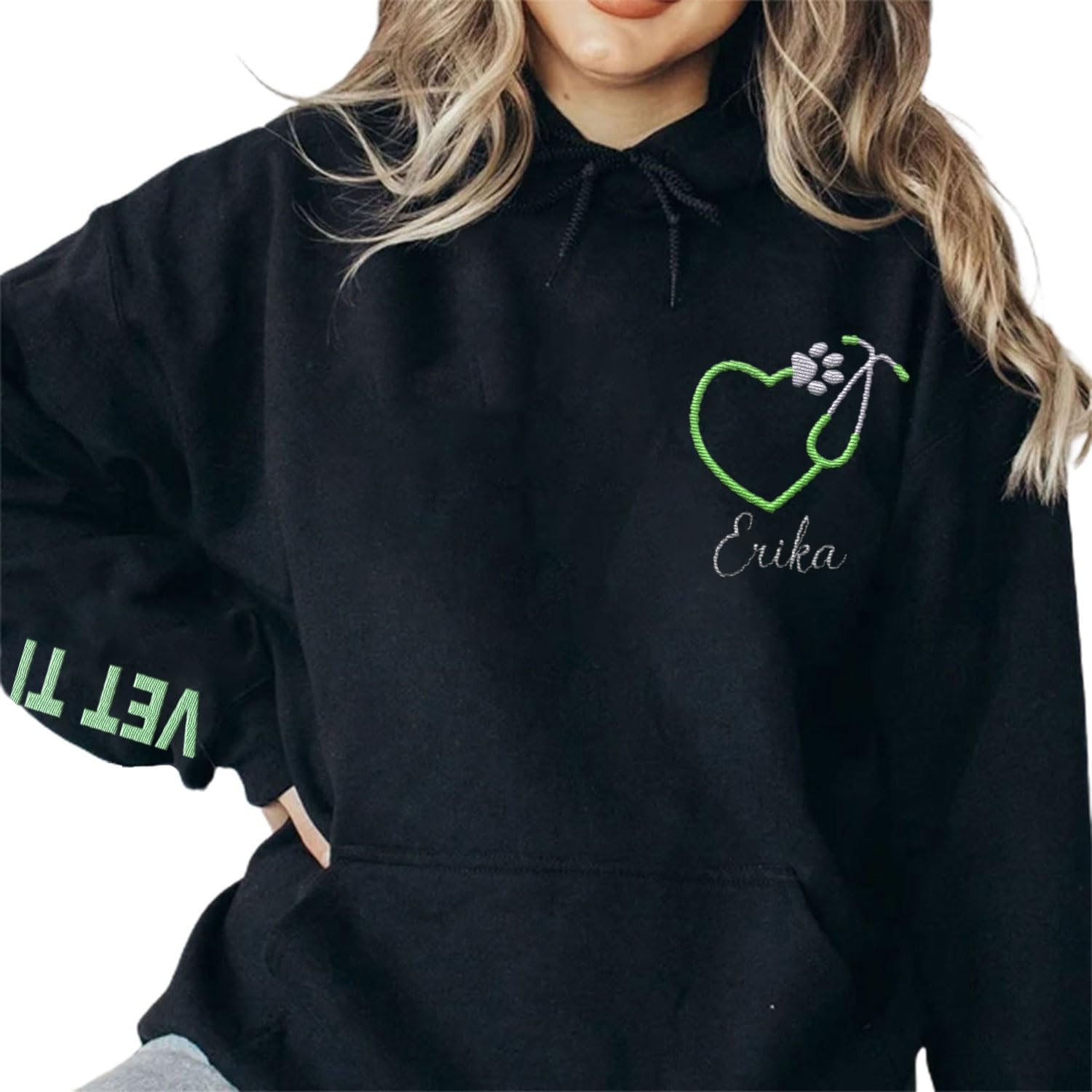 Custom Embroidered Vet Assistant Sweatshirt, Veterinary Medicine Hoodie for Women, Vet Tech Crewneck Gifts for Veterinarian