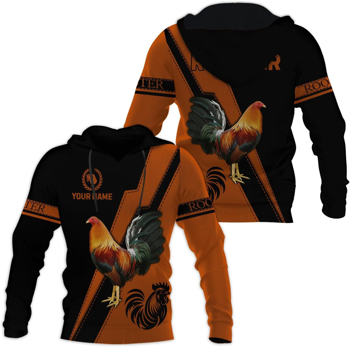 Mostefy Personalized Name Rooster Hoodie 3D, Gallos De Pelea, Chicken Sweatshirt, Chicken Hoodie for Men and Women S-5XL