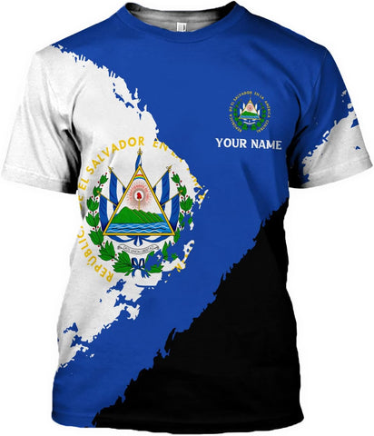 AOVL Custom El Salvador 3D Shirt for Men Camiseta De El Salvador Flag Shirt Salvadorans Pride Jersey El Salvadoreña Tshirt