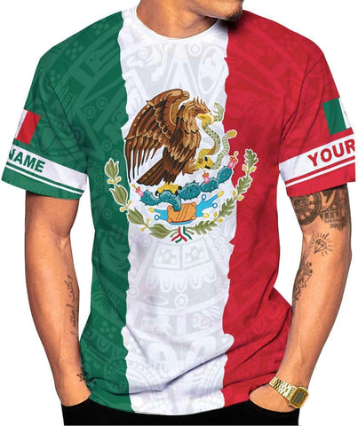 Royal Fight Personalized Mexico Shirts, Mexican Shirts for Men, Customized Mexico T-Shirt for Men, Mexico Eagle Flag Shirt