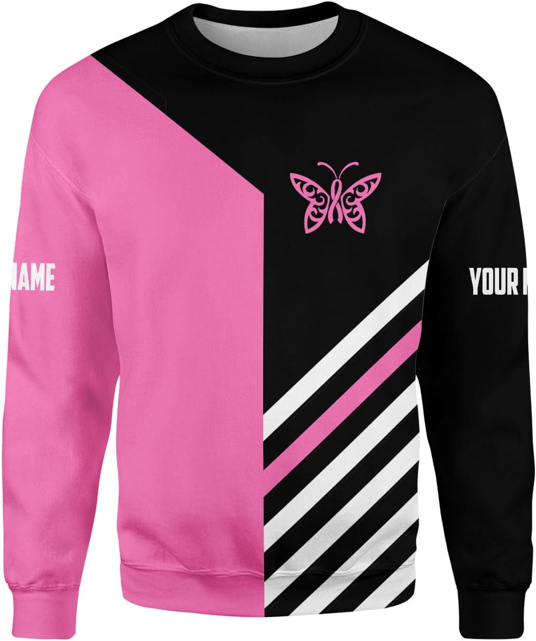 Podagree Personalized Breast Cancer Hoodie 3D, Pink Ribbon Awareness Sweatshirt, Survivor Pride Breast Cancer Zip Hoodie