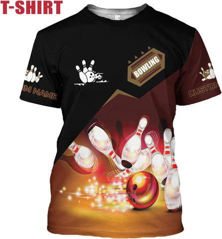 Pretyprints Personalized Bowling Shirt - Custom Bowling Gift for Women & Men