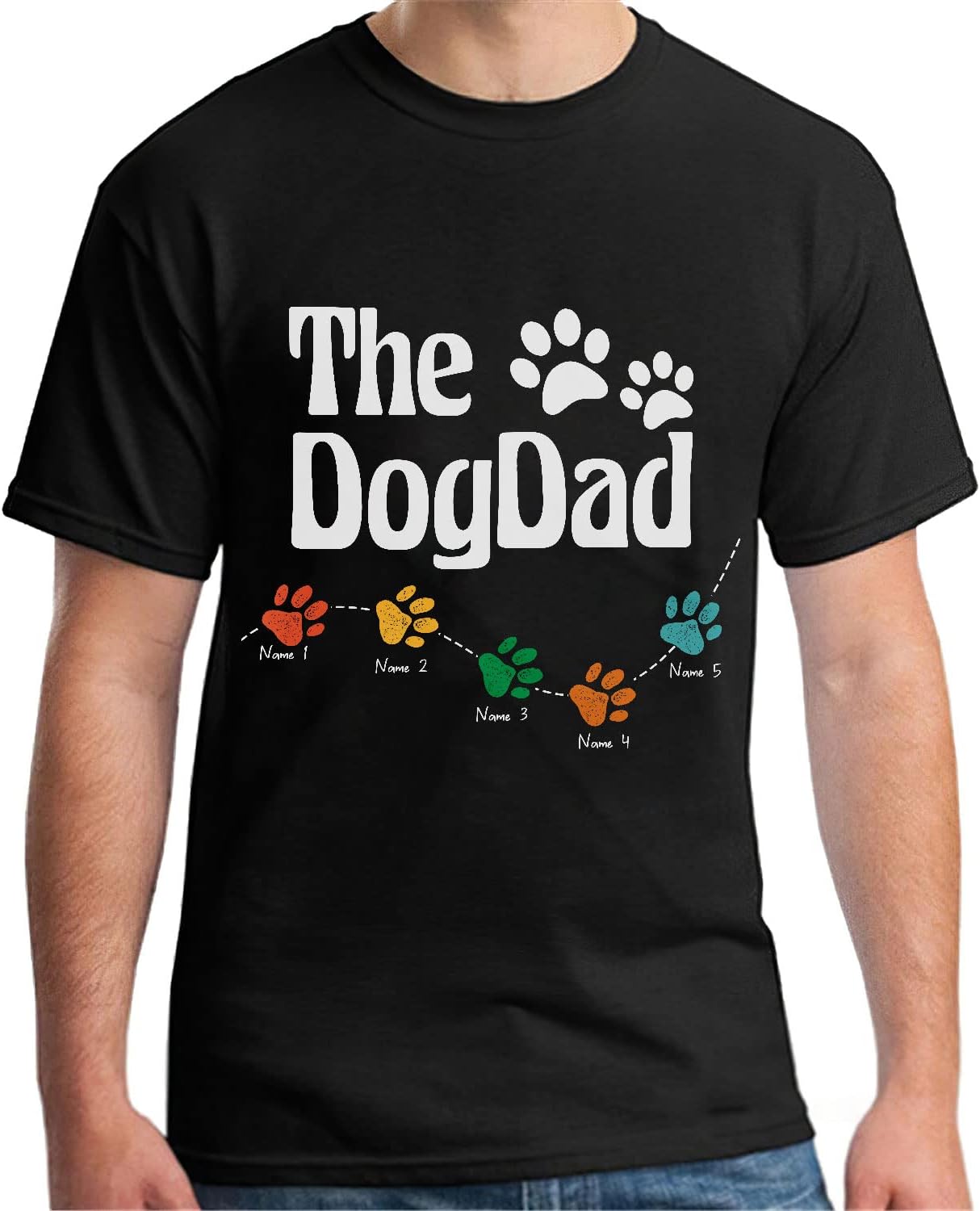 Personalized Dog Dad Shirts for Men, Best Dog Dad Ever Tshirt Gifts Fathers Day, Custom Funny Dogfather T-Shirt (TS17)