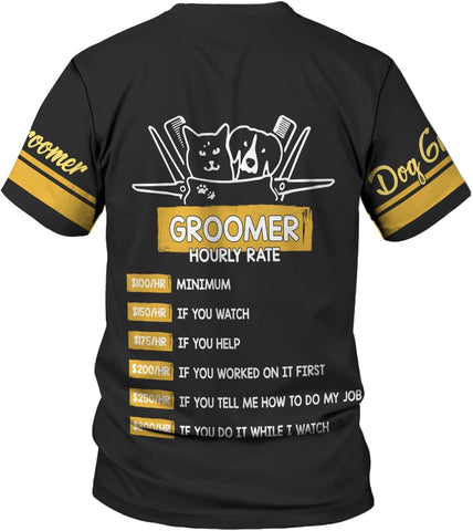 Mostprints Personalized Name Dog Groomer Shirt 3D, Funny Dog Groomer Apparel Shirts, Dog Groomer Gifts for Men and Women