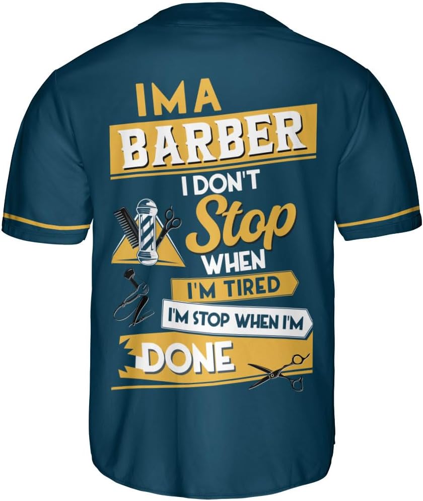 AOVL Personalized Barber Baseball Jersey Barber Shop Shirt Barber Gift Men Barber Professional Baseball Jerseys Hair Stylist