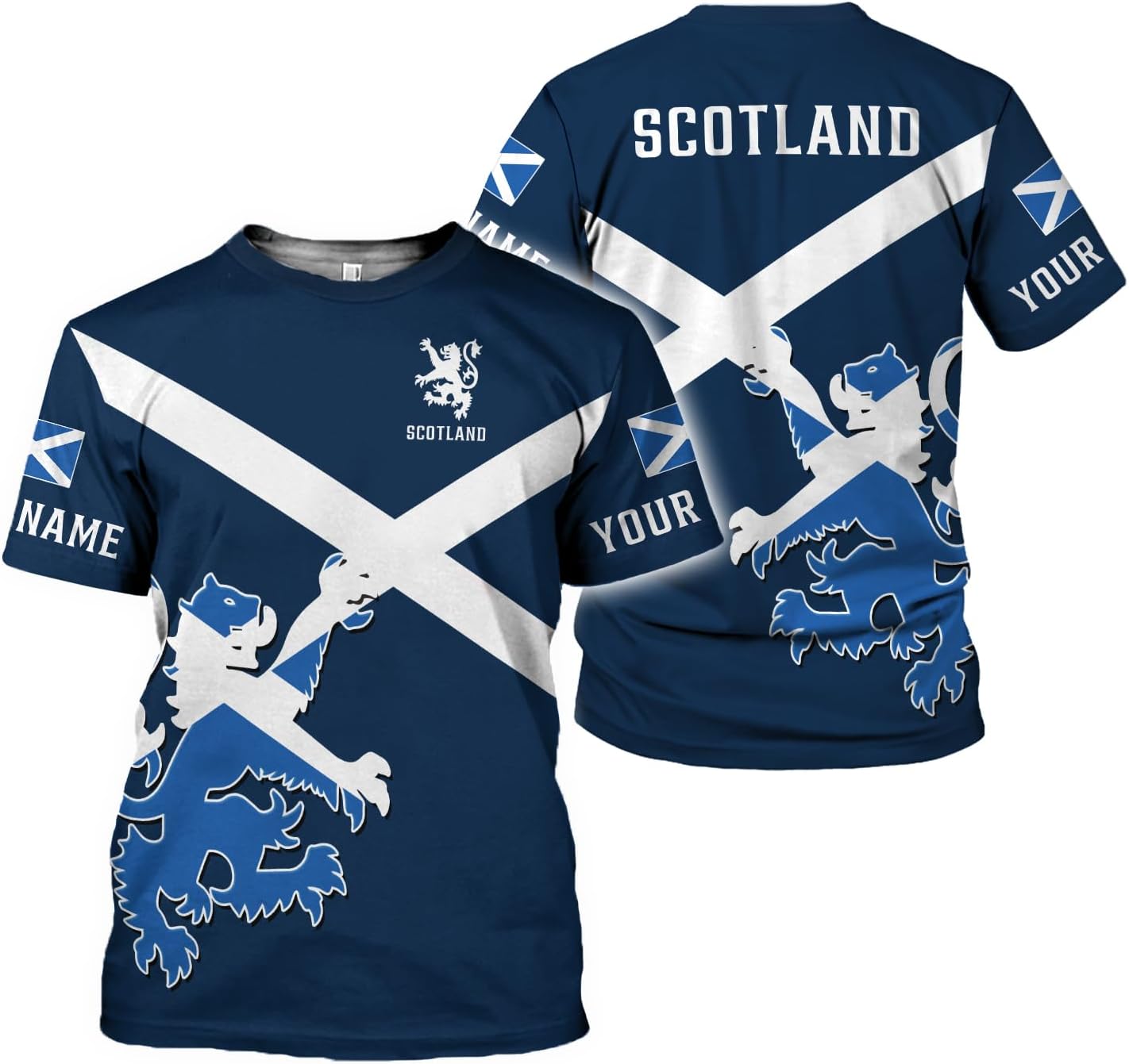 MAPrints Personalized Scotland Shirt, Scottish Rampant Lion Tshirts 3D Print, Scottish Tshirt, Scotland Lion Flag Pride Shirt