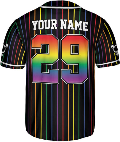 AOVL Personalized LGBT Pride Baseball Jersey Pride Hand LGBT Flag Jersey Rainbow Les Gay Shirts LGBT Pride Month Jerseys
