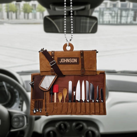 Artparel Personalized Chef Knife Ornaments, Proud Chef Tool Bag Christmas Ornament, Head Chef Gift, Ornament Custom Decor, Gift for Cooking Lover\u2026