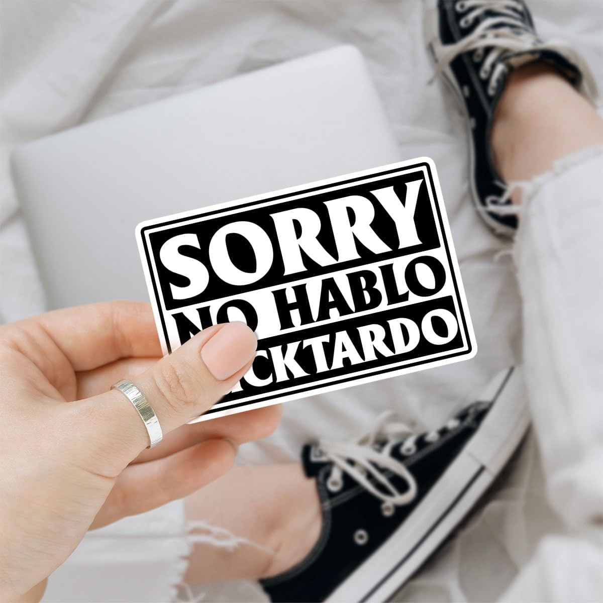 (3 Pcs) Sorry No Hablo Fuctardo Sticker, Uncensored Inappropriate, Offensive Car Decals, Funny Car Stickers for Adults - Vinyl Stickers 3 Inches for Laptop Water Bottle Phone Car Window Helmet