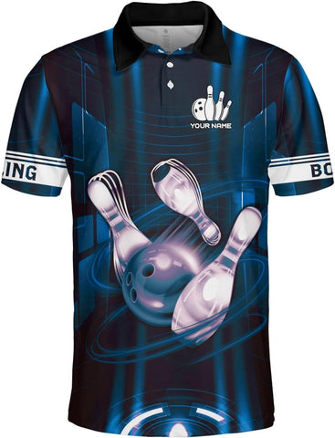Custom Bowling Polo Shirt Personalized 3D Team Name Bowling Shirts for Men Women Jersey Unisex Bowler Short Sleeve Gift Tee