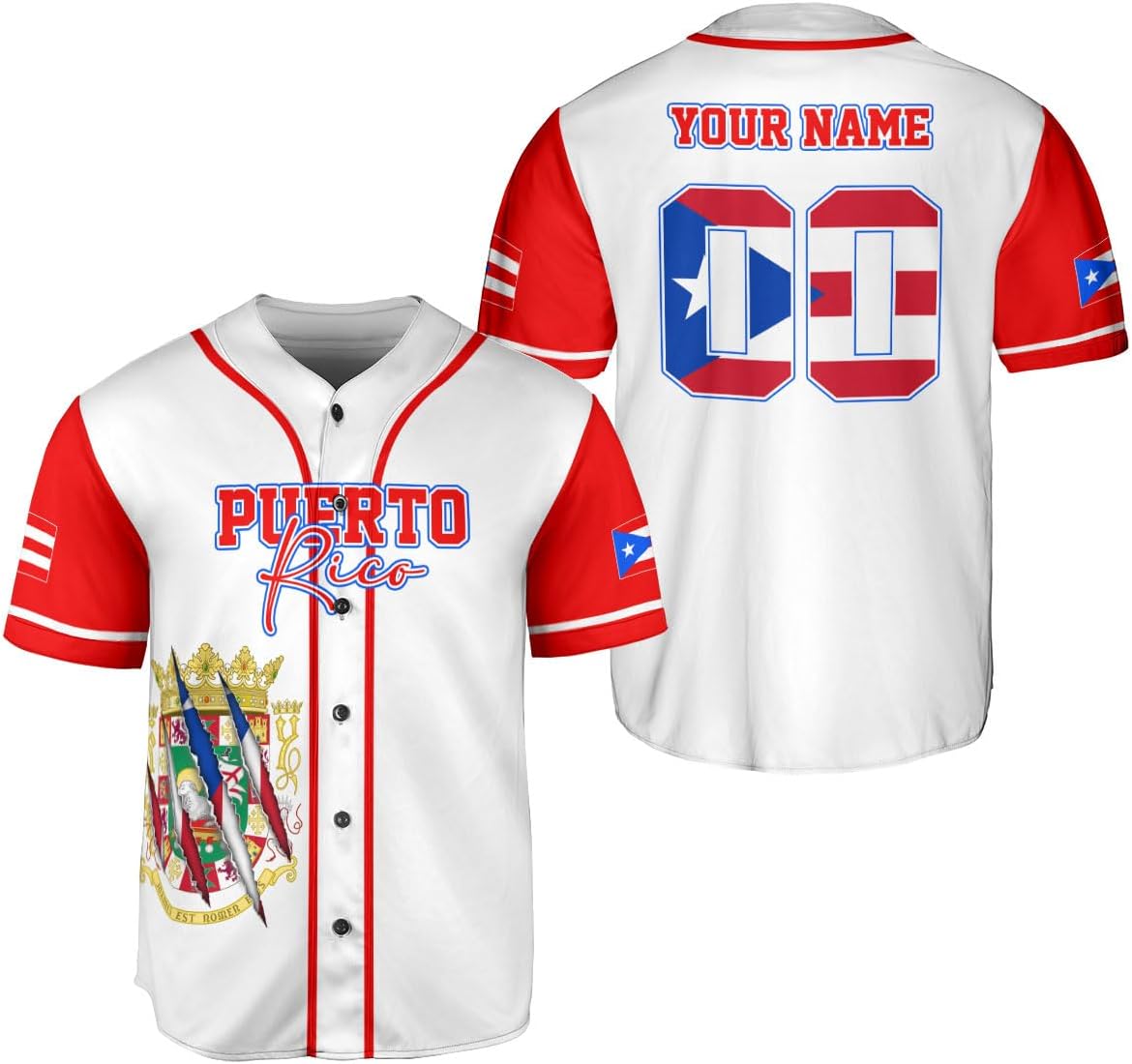 RoyalBro Personalized Puerto Rico Baseball Shirt - Custom Team Name, Puerto Rican Baseball Jersey for Men