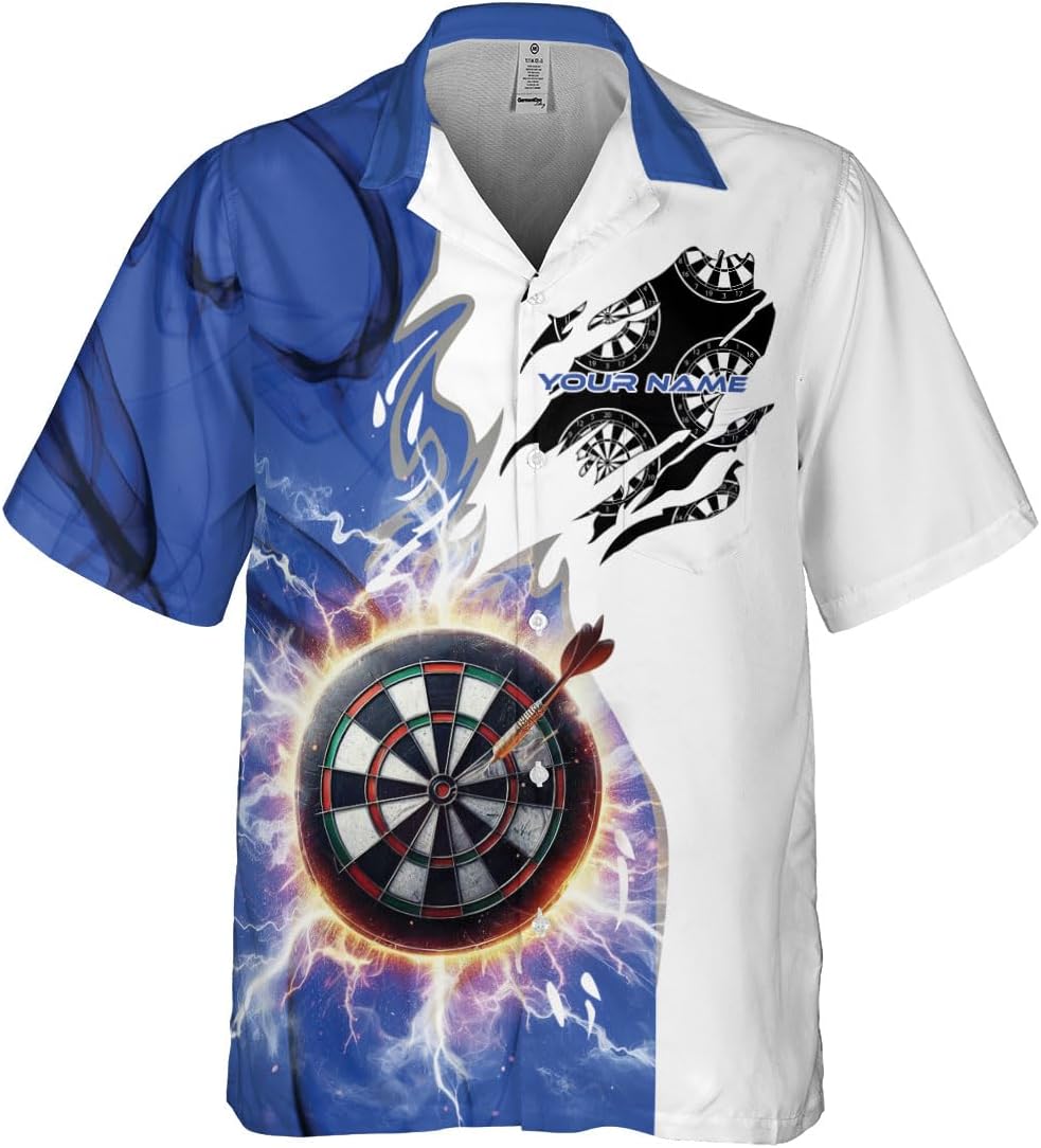 Personalized Name Darts 3D Hawaiian Shirt Unisex S-5XL Gift for Darts Player Dart Shirts for Men Custom Darts Shirts for Men