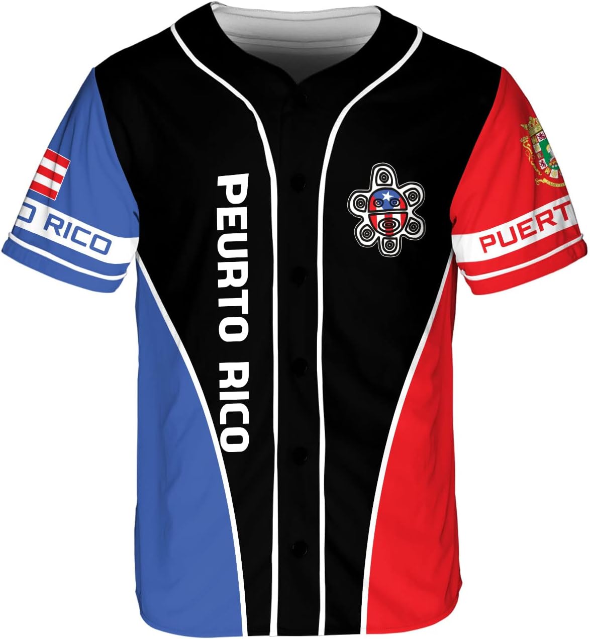 Mostefy Personalized Puerto Rico Baseball Shirt, Customized Team Name Puerto Rican Baseball Jersey for Men and Women S-5XL