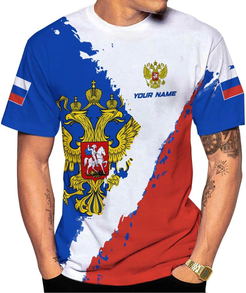 AOVL Personalized Russia Flag & Coat of Arms Pride Shirts