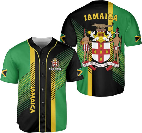 Leprints Personalized Jamaica Baseball Jersey Shirt, Custom Team Name Jamaican Baseball Jersey for Men, Women