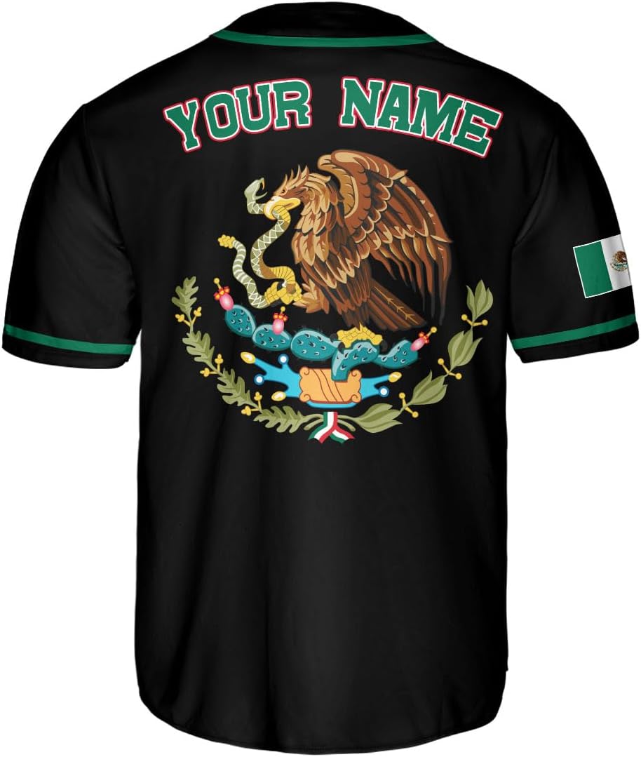 RoyalBro Personalized Mexico Baseball Jersey, Mexican Jersey for Men & Women, Mexican Flag Jersey, Mexico Shirt Camisas
