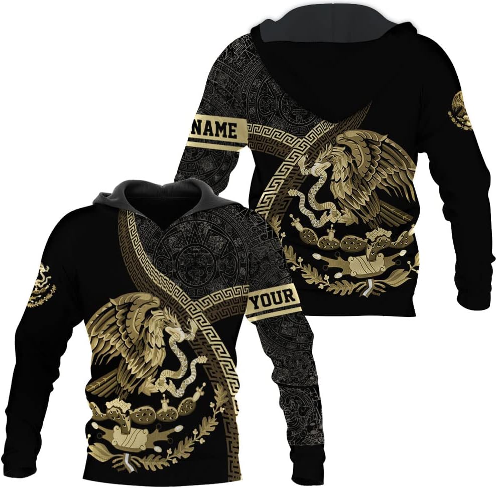 Mostprints Personalized Name Mexican Hoodie 3D, Mexican Hoodies for Men, Unisex Mexico Hoodie, Mexico Hoodies for Men