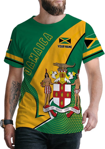 Ligthuy Personalized Jamaica Shirt 3D, Custom Jamaica Flag Lion Shirt for Men and Women, Jamaican Pride T-Shirt Unisex