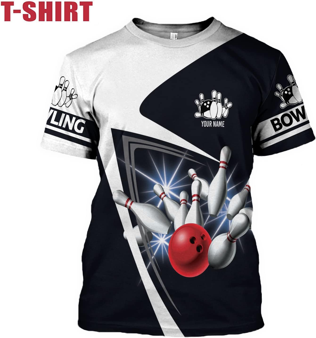 Pretyprints Personalized Bowling Shirt - Custom Bowling Gift for Women & Men